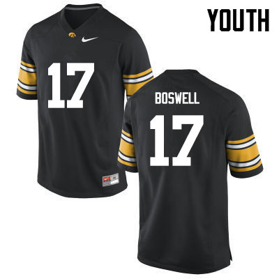 Youth Iowa Hawkeyes #17 Cedric Boswell College Football Jerseys-Black - Click Image to Close